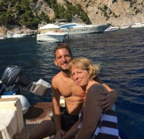 Herman Mertens wife and son Dries Mertens enjoying their vacation.